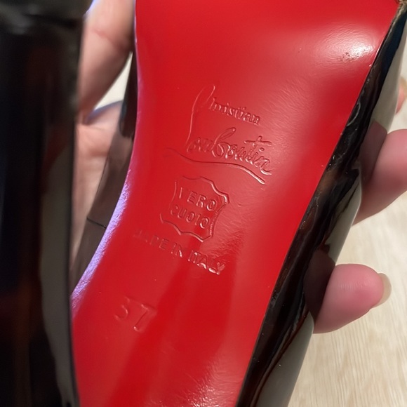 *Signed* Louboutin Very Prive 120MM Tortoise Patent - 37 - Picture 9 of 9